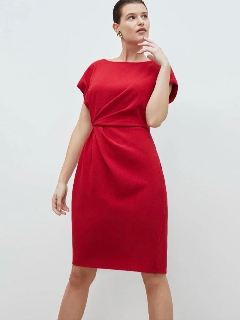 MM Lafleur Red Crepe Sheath Dress